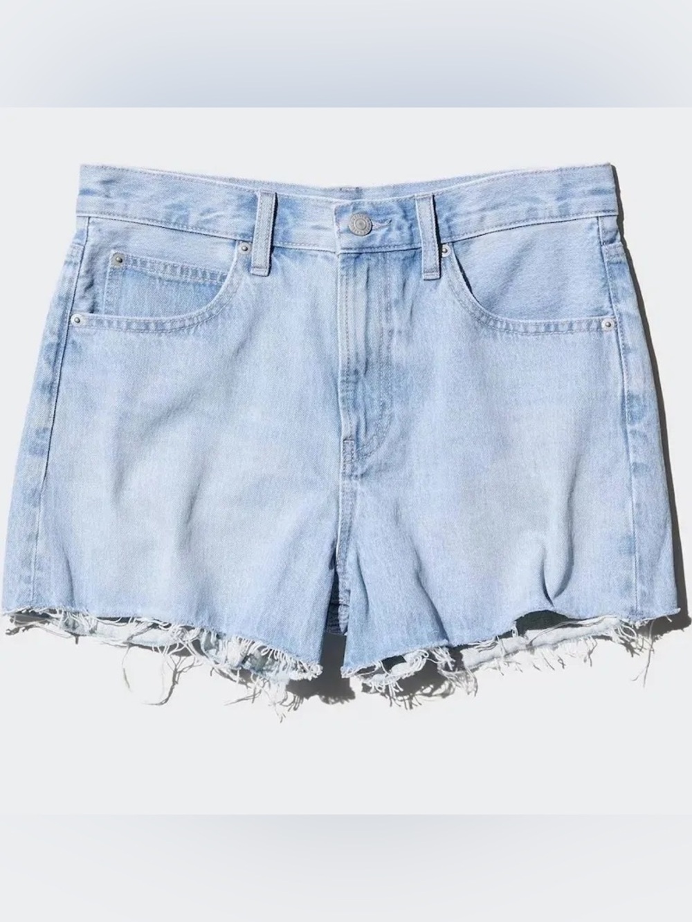 EUC Uniqlo Light Wash Distressed Denim Shorts, Size 27